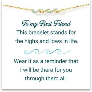 Bestie Friendship Bracelet in 18k Gold Plated S925 Silver with Cubic Zirconia, P